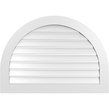 Ekena Millwork Round Top Surface Mount PVC Gable Vent: Functional, w/ 3-1/2"W x 1"P Standard Frame, 42"W x 30"H GVPRT42X3001SF